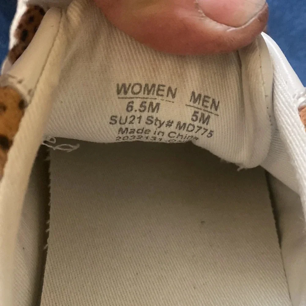 Madewell leather animal fur sneakers
